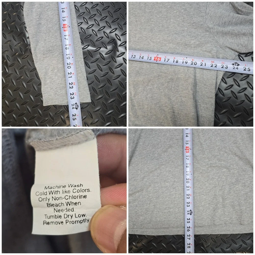 J.Crew Mens XL Long Sleeve T-Shirt Gray 100% Cotton‎ Made in USA 48756